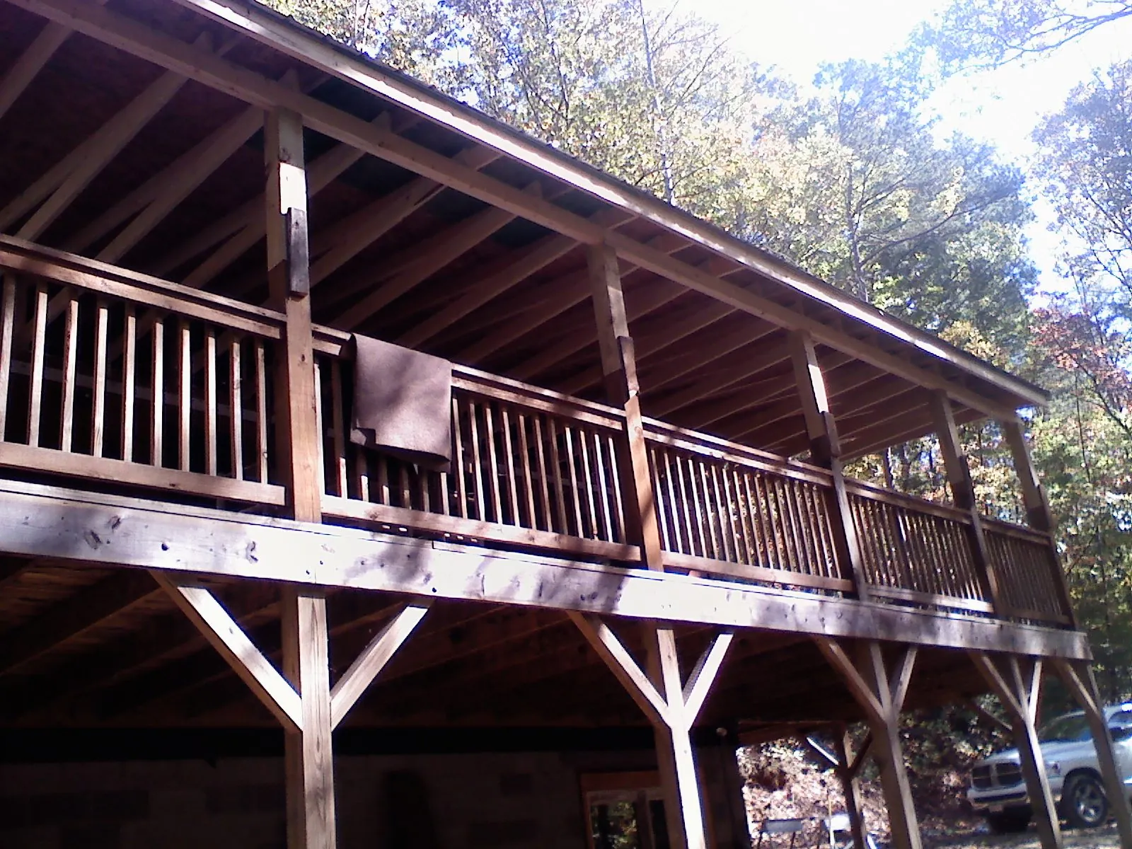 Timber framing under a new elevated porch and deck — Roof Leak Repair in Vauxhall by Roofing Brothers